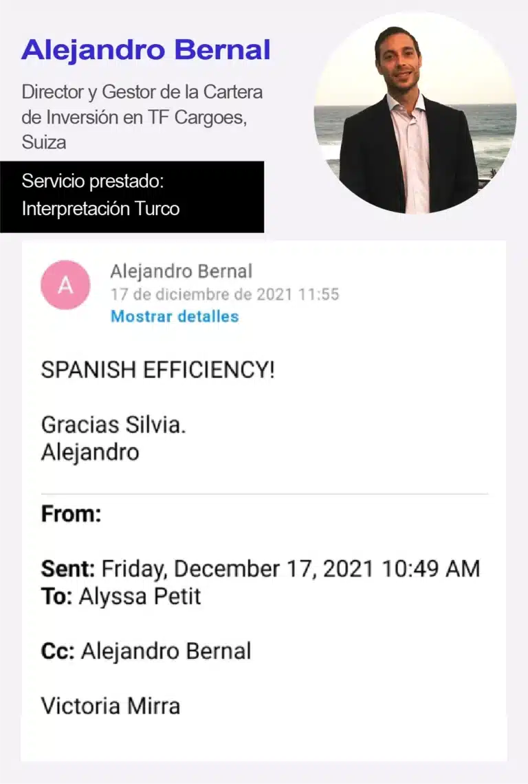 Opinión de Alejandro Bernal, TF Cargoes, sobre Learndix